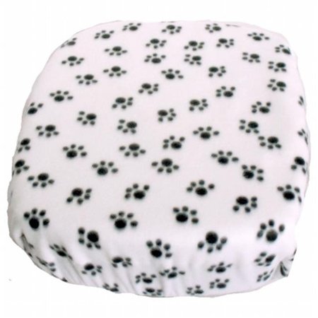 FIDORIDO PRODUCTS FidoRido Products FRFCWB Fleece Cover - White with Black Paw Prints FRFCWB